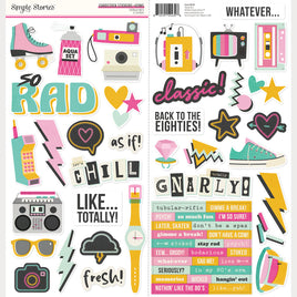 Totally 80's - Simple Stories Icon Cardstock Stickers 12"X12"