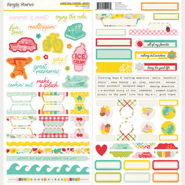 Sweet Summertime - Simple Stories Basics Cardstock Stickers 12"X12"