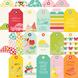 Tag Elements - Simple Stories Sweet Summertime Double-Sided Paper 12"X12"