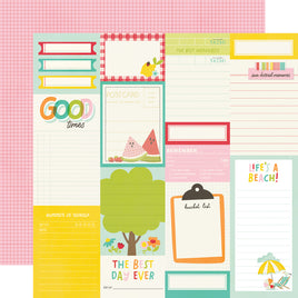 Journal Elements - Simple Stories Sweet Summertime Double-Sided Paper 12"X12"