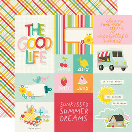 Combo Elements - Simple Stories Sweet Summertime Double-Sided Paper 12"X12"