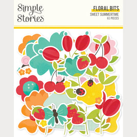 Sweet Summertime - Simple Stories Floral Bits & Pieces Die Cuts