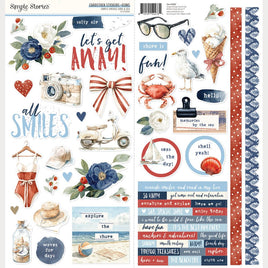 Simple Vintage Sand & Sea - Simple Stories Icon Cardstock Stickers 12"X12"