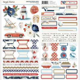 Simple Vintage Sand & Sea - Simple Stories Basics Cardstock Stickers 12"X12"
