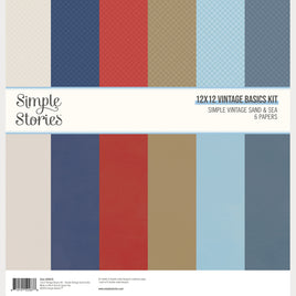 Simple Vintage Sand & Sea Simple Stories Basics Kit 12"X12"