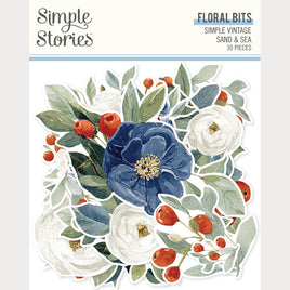 Simple Vintage Sand & Sea - Simple Stories Floral Bits & Pieces Die Cuts
