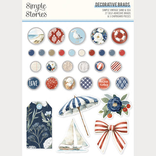 Simple Vintage Sand & Sea - Simple Stories Adhesive Brads