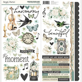 Vintage Timeless Harmony - Simple Stories Icon Cardstock Stickers 12"X12"