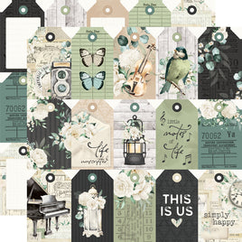 Tag Elements - Simple Stories Timeless Harmony Double-Sided Paper 12"X12"