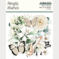 Vintage Timeless Harmony - Simple Stories Floral Bits & Pieces Die Cuts