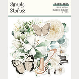 Vintage Timeless Harmony - Simple Stories Floral Bits & Pieces Die Cuts
