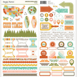 Open Road - Simple Stories Basics Cardstock Stickers 12"X12"