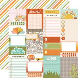 Journal Elements - Simple Stories Open Road Double-Sided Paper 12"X12"