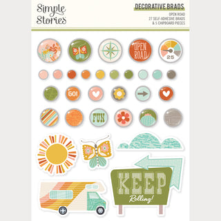 Open Road - Simple Stories Adhesive Brads