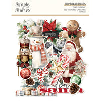 Simple Vintage Old-Fashioned Christmas - Chipboard Pieces