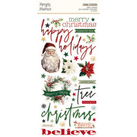 Simple Vintage Old-Fashioned Christmas - Foam Stickers