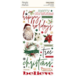 Simple Vintage Old-Fashioned Christmas - Foam Stickers