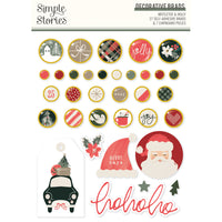 Mistletoe & Holly - Decorative Brads