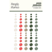 Mistletoe & Holly -  Glossy Enamel Dots