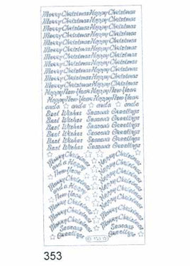 Deco Stickers - Variety/Christmas Greeting - SILVER