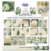 Pine Festivities 12x12 Designer Paper & Diecuts Set - 3Quarter Designs
