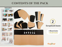 CrafTreat Scrapbook Blanks - Double Folio - Black & Kraft Color