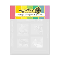 Postage Collage Woof Stencil