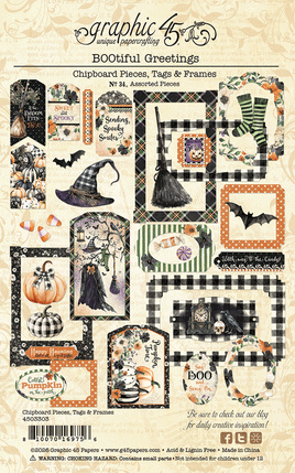 BOOtiful Greetings Chipboard Pieces, Tags & Frames