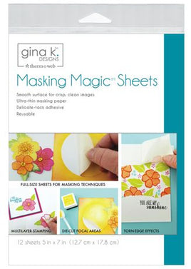 Gina K Designs Masking Magic Sheets 5"X7" 12/pkg
