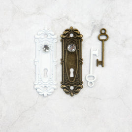 Memory Hardware Antique Metalware-Avigno Lock & Key – 4 pcs – 2 locks + 2 keys