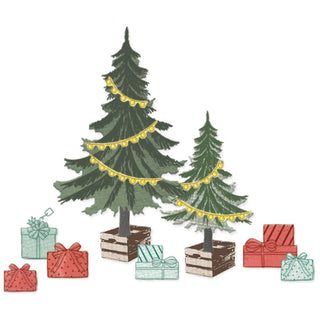 Trees And Trinkets - Sizzix Famelits Die & Stamp Set By 49 And Market 32/Pkg