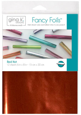 Red Hot - Gina K Designs Fancy Foil 6"X8" 12/Pkg