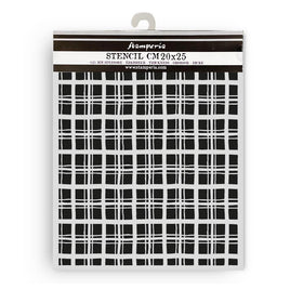 Tartan Pattern - Stamperia Whispering Woods Stencil 7.87"X9.84"