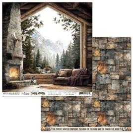 Fireplace - Timber And Tweed Double-Sided Cardstock 12"X12"