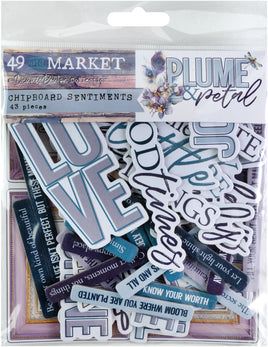 Sentiments, Plume & Petal - 49 And Market Chipboard Set