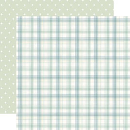 Perfect Boy Plaid - Carta Bella Little Lullabies Baby Boy Cardstock 12"X12"