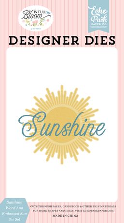 Sunshine Word And Sun - Echo Park In Full Bloom Die Set