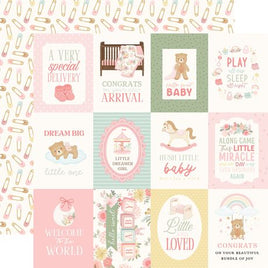 3x4 Journaling Cards - Carta Bella Little Lullabies Baby Girl Cardstock 12"X12"