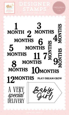 Little Lullabies - Carta Bella Little Lullabies Baby Girl Stamp Set