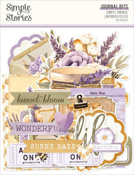 Simple Vintage Lavender Fields - Simple Stoires Journal Bits & Pieces Die Cuts