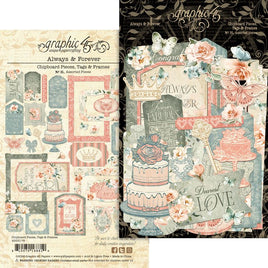 Tags & Frames, Always & Forever - Graphic 45 Chipboard Die-Cuts