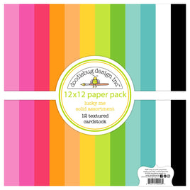 Lucky Me - Doodlebug Textured Double-Sided Cardstock 12"X12" 12/Pkg