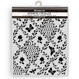 Daisy Art Texture Butterfly And Daisy - Stamperia Stencil 7.87"X9.84"