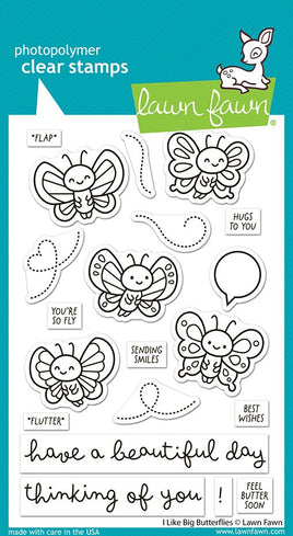 I Like Big Butterflies - Lawn Fawn Clear Stamps