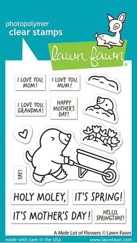 A Mole Lot of Flowers - Lawn Fawn Clear Stamps