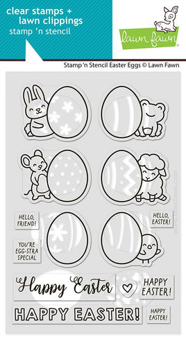 Stamp 'n Stencil Easter Eggs - Lawn Fawn Clear Stamps