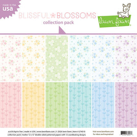 Blissful Blossoms - Lawn Fawn Collection Paper Pack 12"x12"