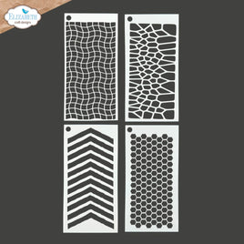 Journal Stencils 10 - Elizabeth Craft Stencils 4/Pkg