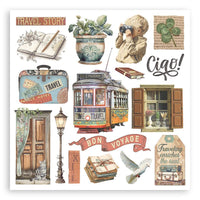 Art of Travelling - Stamperia Assortment Rub-Ons 6"X6" 6/Pkg