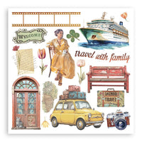 Art of Travelling - Stamperia Assortment Rub-Ons 6"X6" 6/Pkg